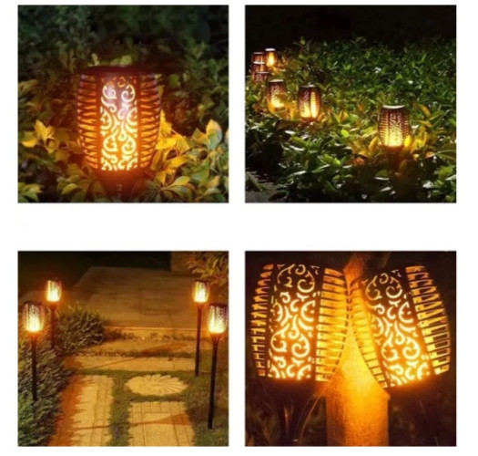 Lampa ogrodowa solarna - pochodnia zest.4 szt.