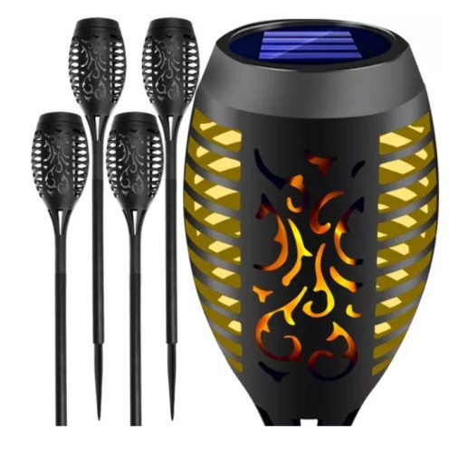 Lampa ogrodowa solarna - pochodnia zest.4 szt.