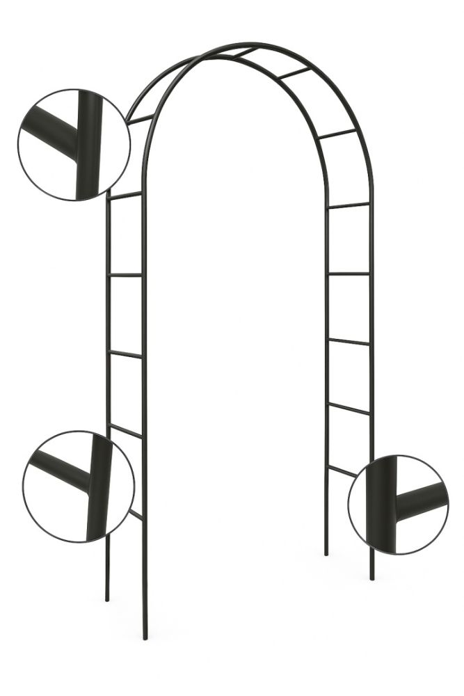 Pergola ogrodowa na róże pnącza czarna