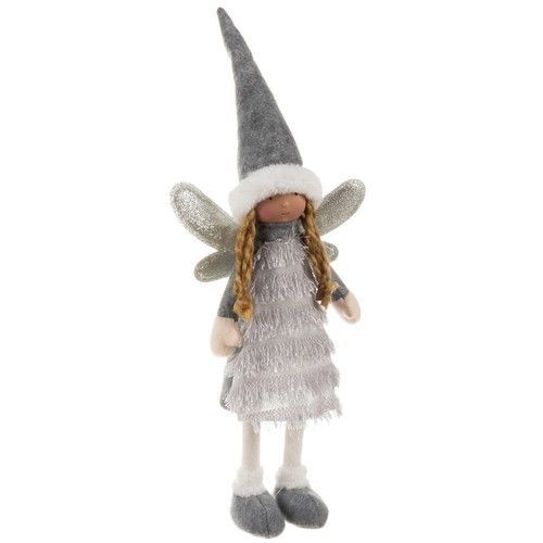 Wróżka- figurka świąteczna szara