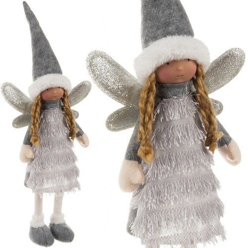 Wróżka- figurka świąteczna szara