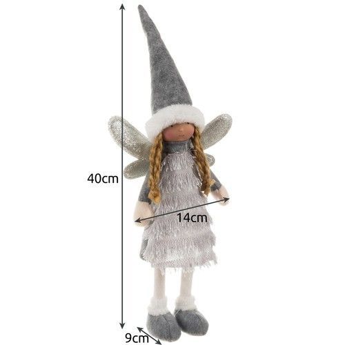 Wróżka- figurka świąteczna szara