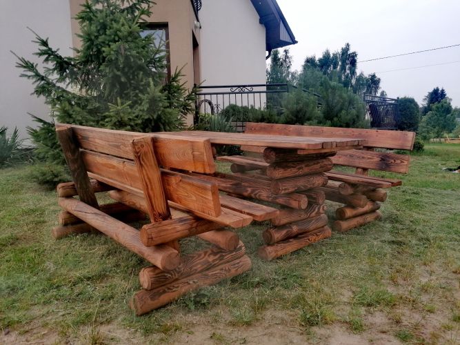 Zestaw mebli ogrodowych, drewniane meble do ogrodu na taras