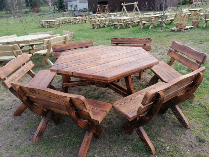 Zestaw sześciokątny mebli ogrodowych, meble ogrodowe