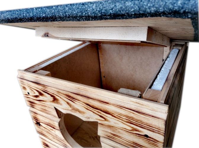 Ocieplana buda dla kota, domek dla kota