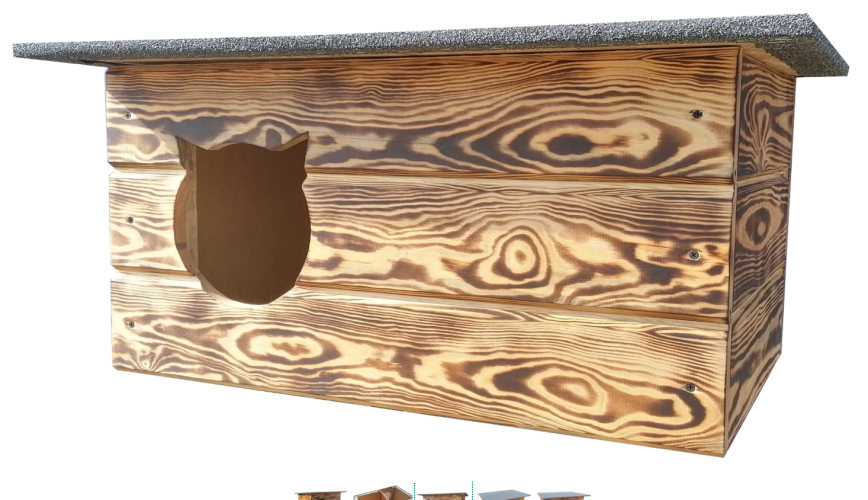 Ocieplana buda dla kota z przedsionkiem