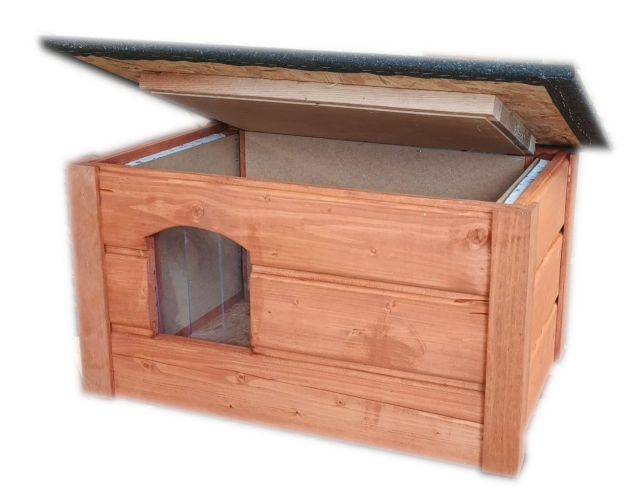 Ocieplana budka dla kota, buda domek dla kota
