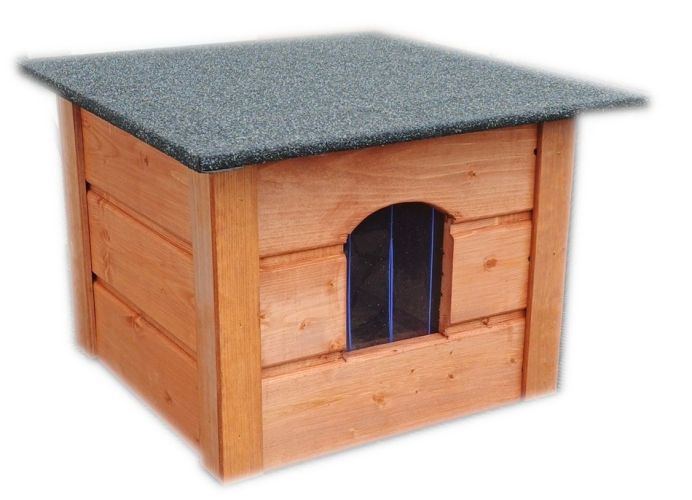 Ocieplana buda domek dla kota, buda dla kota z kurtyną