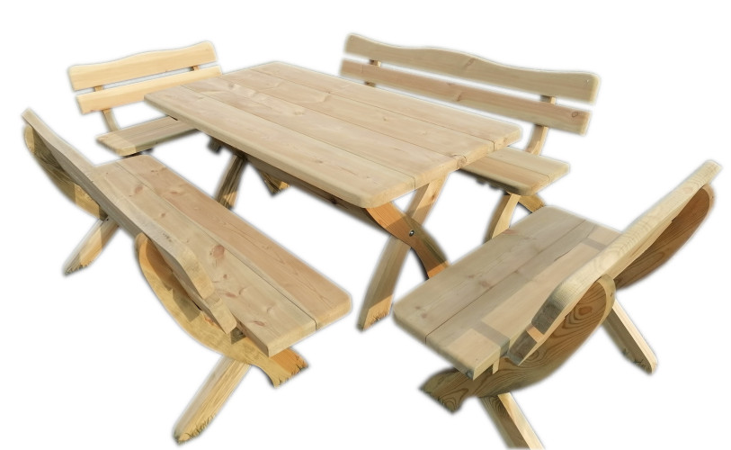 Meble ogrodowe, zestaw mebli ogrodowych 160x80 stół drewniany ławki drewniane
