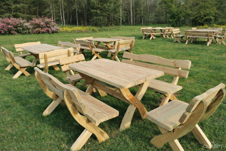 Meble ogrodowe, zestaw mebli ogrodowych 160x80 stół drewniany ławki drewniane